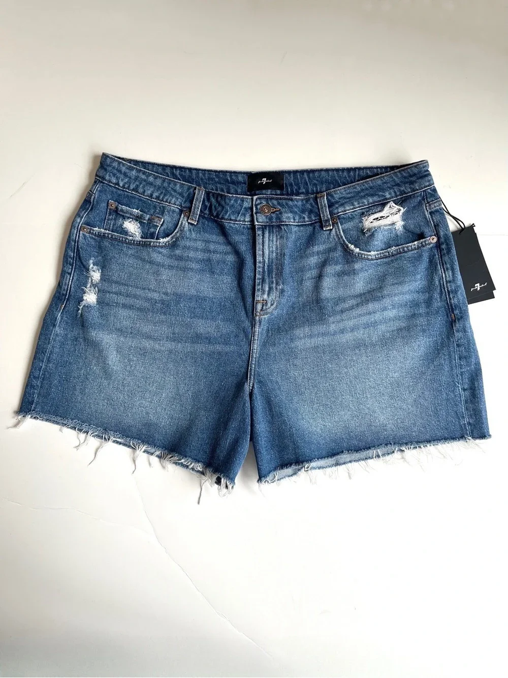 7 For All Mankind Monroe Long Denim Shorts NWT